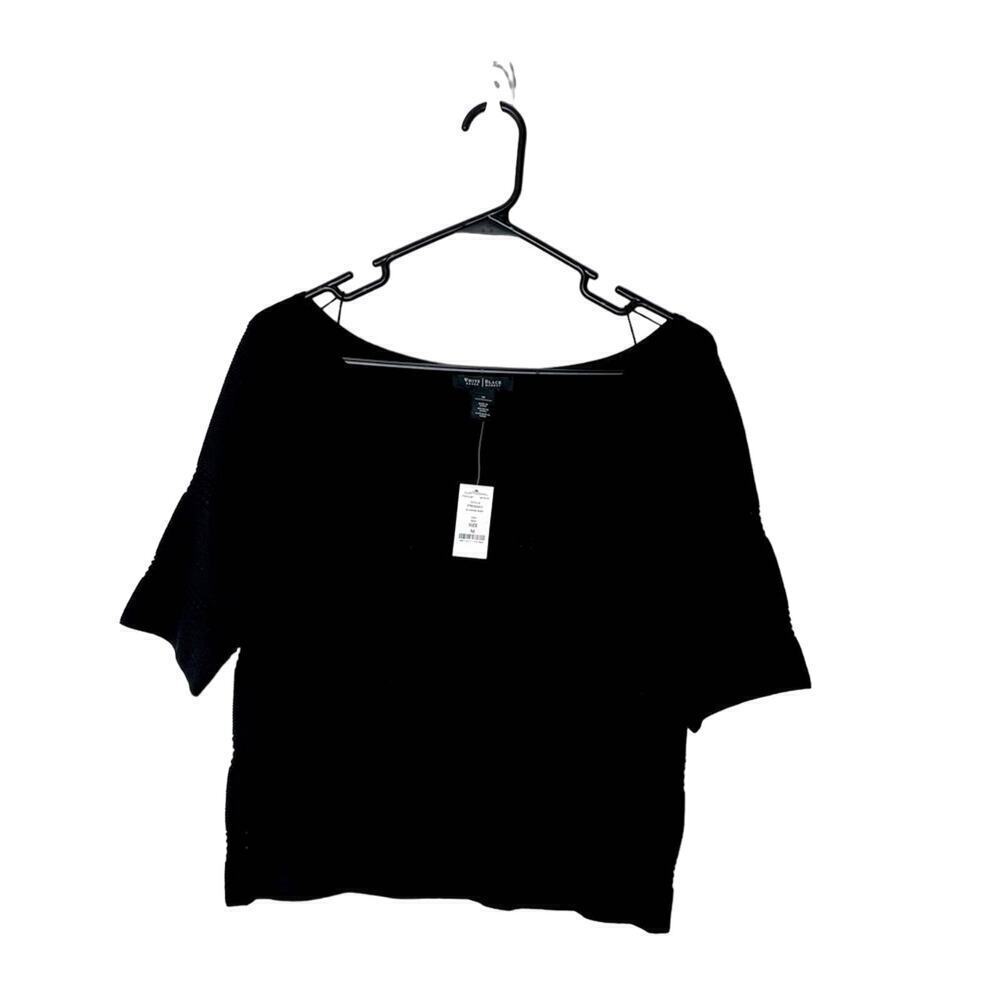 NWT WHBM Black Knit Blouse Top
